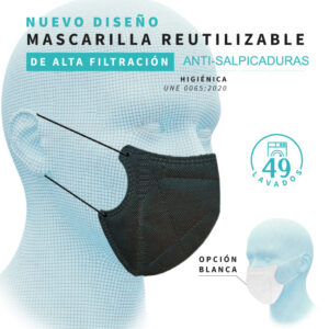 Mascarilla reutilizable de alta filtración