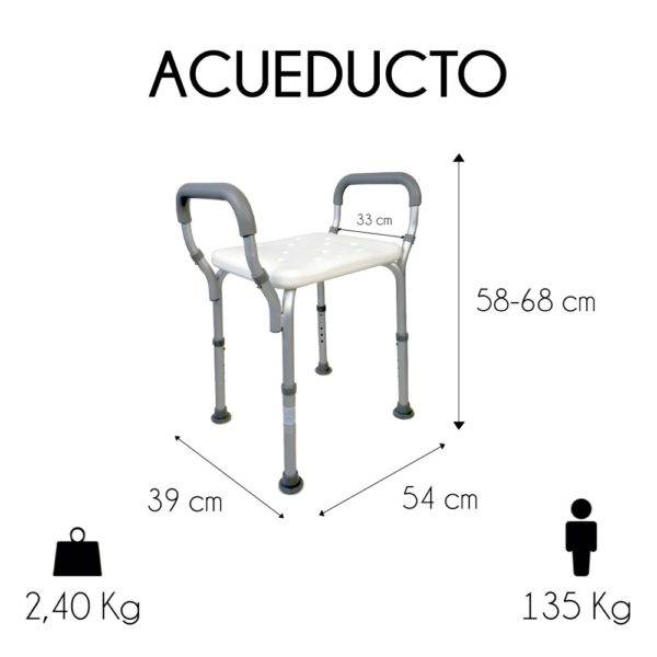 Silla baño reposabrazos ACUEDUCTO